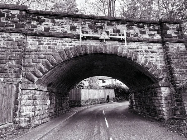 Victorian Stone Railway Bridge Crossing Windhill Old Road Shipley Reino — Fotografia de Stock