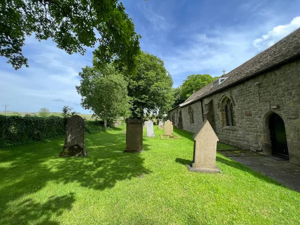 Blick Auf Eine Mittelalterliche Kirche Zentrum Des Yorkshiredorfes Long Preston — Stockfoto