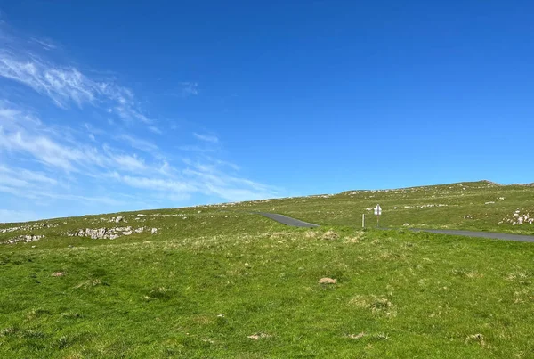 Vista Del Paisaje Través Malham Moor Con Clitheroe Skipton Carretera — Foto de Stock