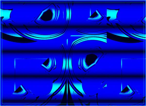 Abstract Blauwe Patronen Vormen Tinten Binnen Een Grens — Stockfoto