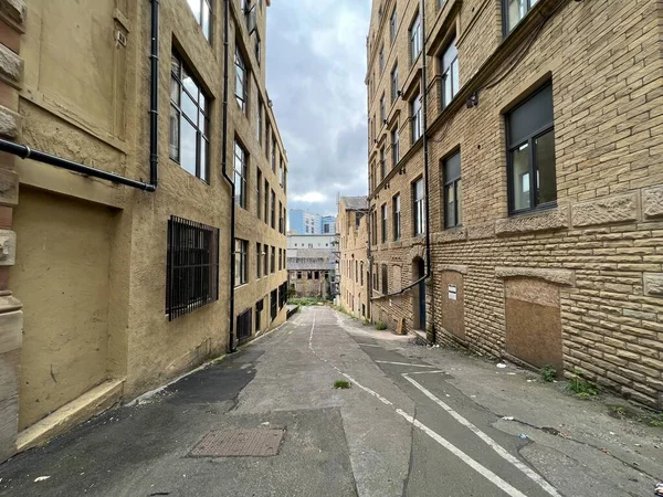 View Greenaire Place Former Victorian Warehouses Derelict Mill University Buildings — Stok fotoğraf