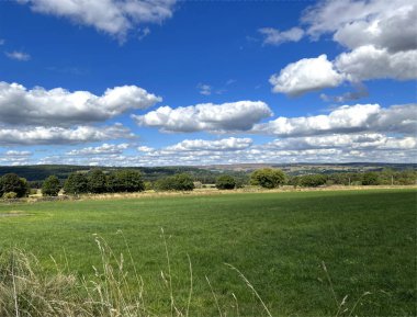 Rural landscape, looking over the fields near, Wilsden, Bradford, UK