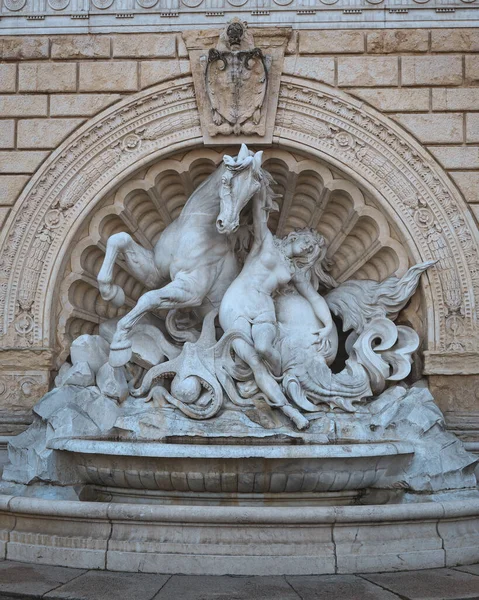 Fontaine Nymphe Entrée Parc Montagnola Dans Ville Bologne Italie — Photo