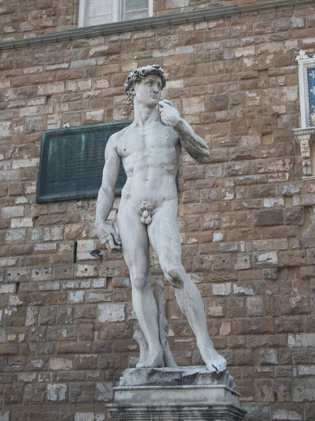 Replica of the statue of David in Piazza della Signoria in Florence