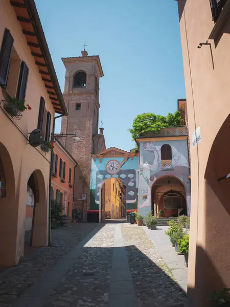 Small but colorful town of Dozza in Italy
