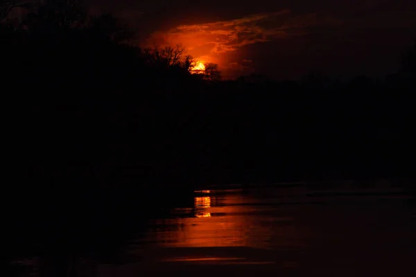 Rich Red Sunset Reflection — Stock Fotó