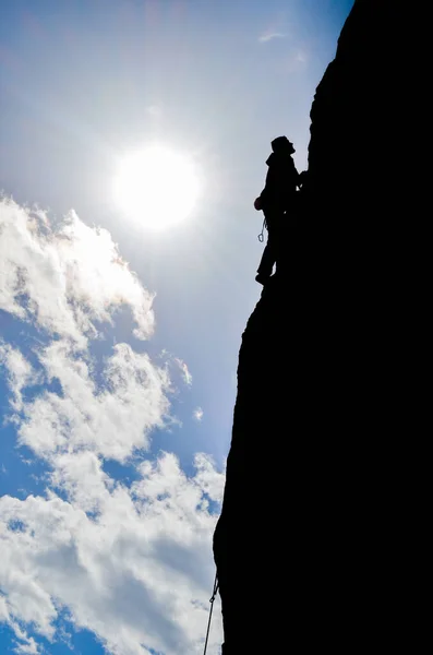 Climber Silhouette Sun — Zdjęcie stockowe