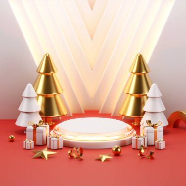 Üç boyutlu görüntüleme. Mutlu yıllar ve Noel arkaplanı gerçekçi canlandırması