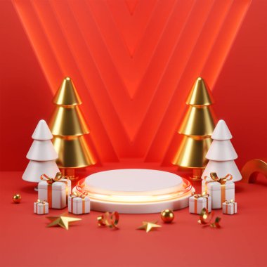 Üç boyutlu görüntüleme. Mutlu yıllar ve Noel arkaplanı gerçekçi canlandırması