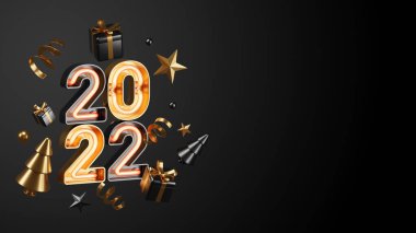 Üç boyutlu görüntüleme. Mutlu yıllar ve Noel arkaplanı gerçekçi canlandırması