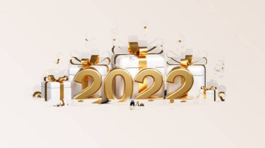 Üç boyutlu görüntüleme. Mutlu yıllar ve Noel arkaplanı gerçekçi canlandırması