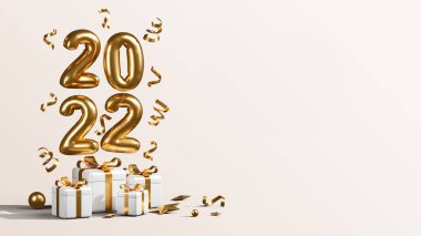 Üç boyutlu görüntüleme. Mutlu yıllar ve Noel arkaplanı gerçekçi canlandırması