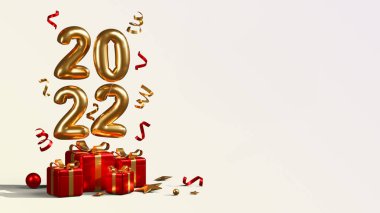 Üç boyutlu görüntüleme. Mutlu yıllar ve Noel arkaplanı gerçekçi canlandırması