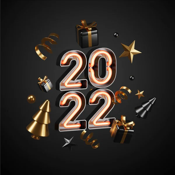 Üç boyutlu görüntüleme. Mutlu yıllar ve Noel arkaplanı gerçekçi canlandırması