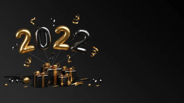 Rendering Happy New Year Christmas Background Realistic Render — Stock Photo, Image