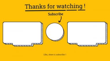 Genellikle vlog ya da youtube videosu için kullanılan basit doddle sonu ekranı 