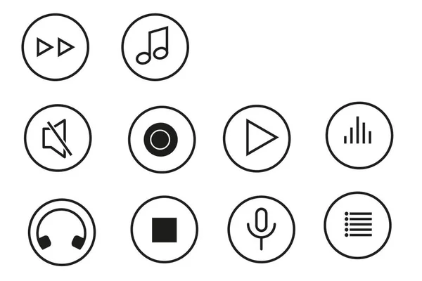 Icon Music Outline Simple — Stock vektor