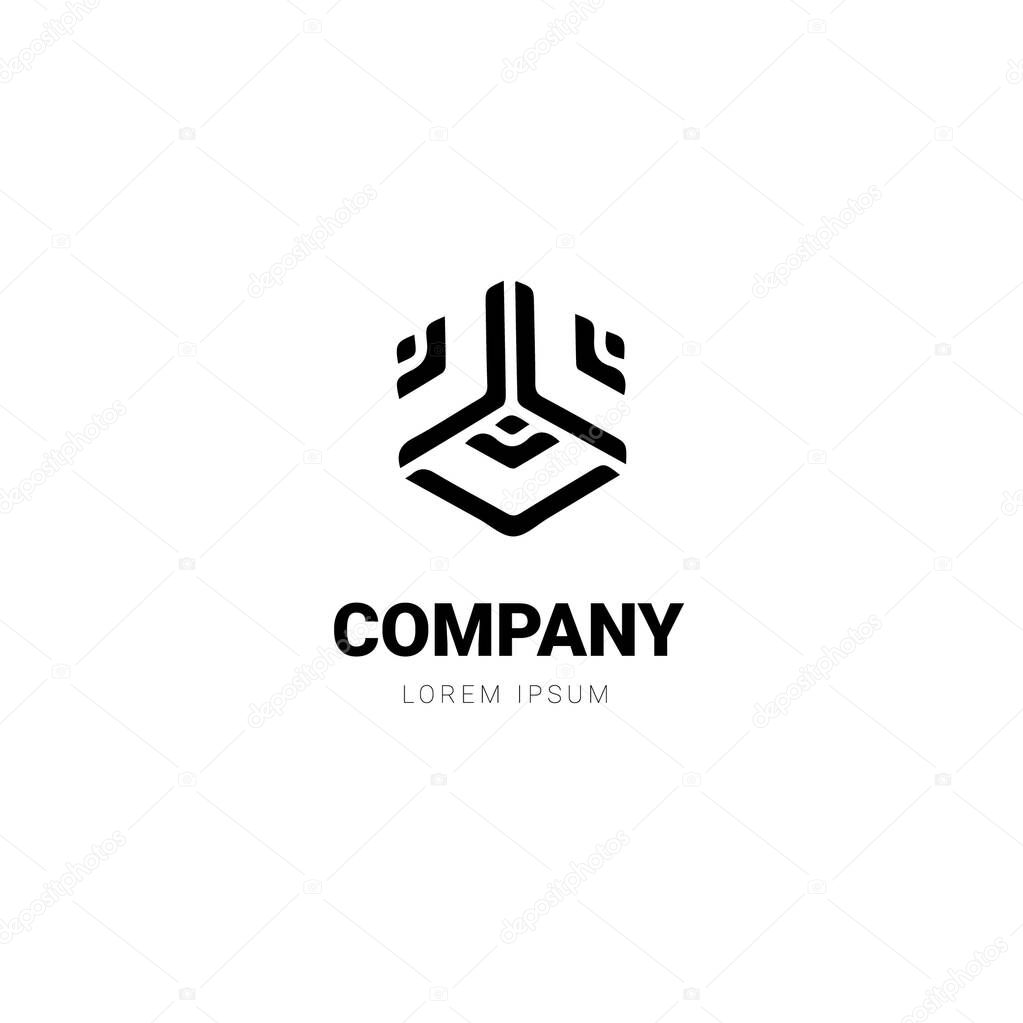 Geometric Logo Cube Suitable For Company or Group Logo