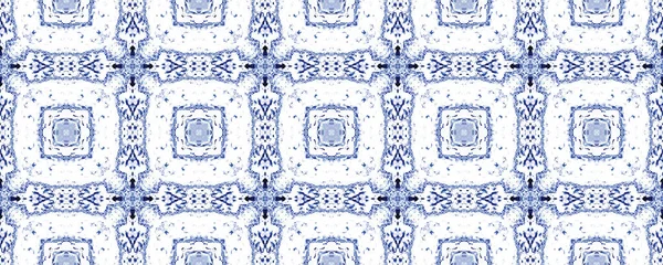 Blå Abstrakta Mosaikstjärnor White Ethnic Batik Floor Arabisk Geometrisk Blomskrift — Stockfoto