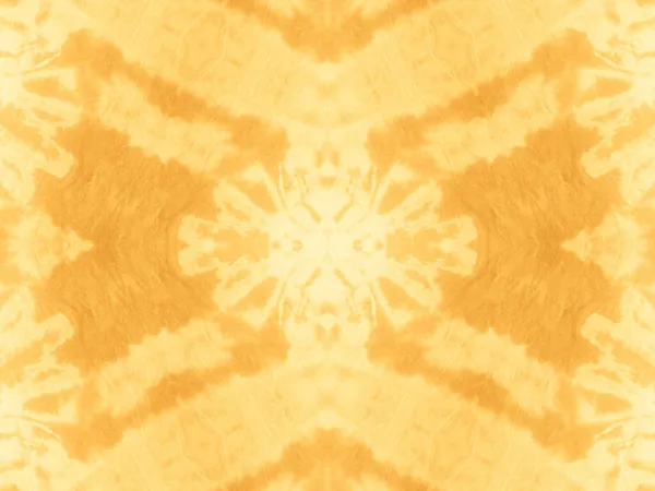 Ochre Telha Ornamental Tie Dye Print Amarelo Abstrato Aquarelle Pintura — Fotografia de Stock