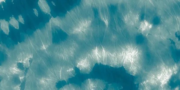 Acquerello Blu Splash Scintillante Ocean Pattern Tintura Azzurra Silver Wash — Foto Stock