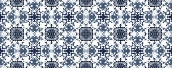 Orientalisk Geometrisk Batik Boho Indisk Prydnadsdesign Utsmyckat Geometriskt Mönstertryck Blue — Stockfoto