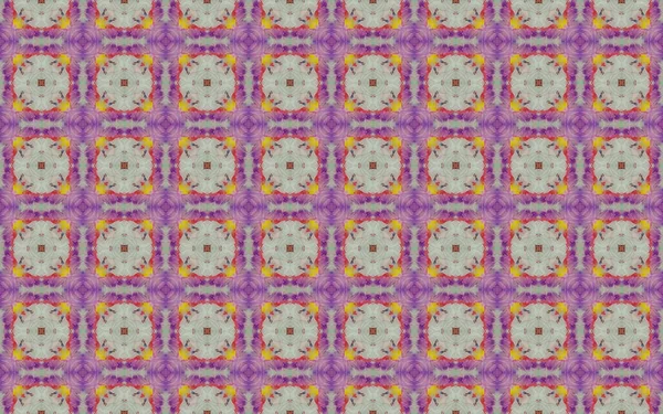 Indonesian Geometric Pattern Boho Colored Aquarelle Mosaic Cross Colored Floral — Stock Photo, Image