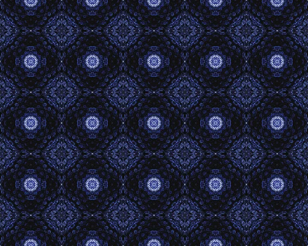 Blue Bohemian Endless Boho Blue Lisbon Ethnic Flower Morocco Geometric — Stock Photo, Image