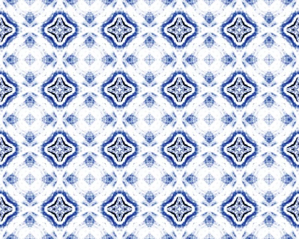 Blue Traditional Rustic Paint Blue Tribal Endless Ritning Amerikanska Geometriska — Stockfoto