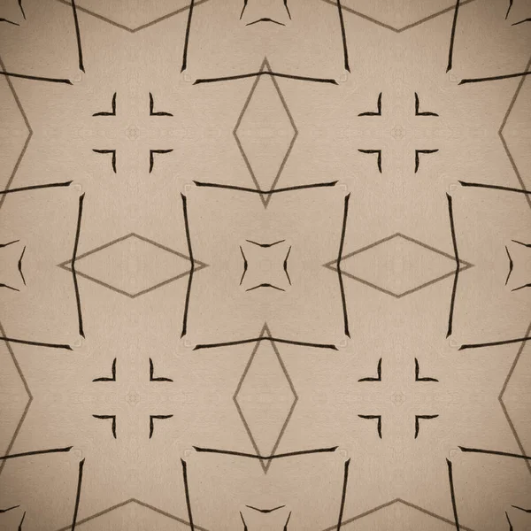 Ethnic Print Seamless Background Beige Tan Pattern Gray Craft Texture — Stock Photo, Image
