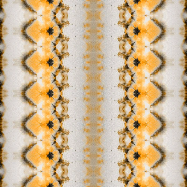 Gold Geo Abstract Amarelo Abstrato Batik Padrão Laranja Geo Pincel — Fotografia de Stock