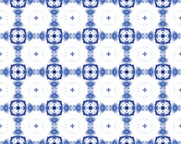 Blå Portugisisk Blomikat Böhmiska Geometriska Mönster Kakel Utsmyckade Geometriska Batik — Stockfoto