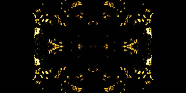 概要シームレスゴールド 黄色のウォッシュアブストラクトグランジ 火の黒い繰り返し インク水彩アクリルスポット インクラフプリント 民族壁紙穀物コンセプト ドットブラシ ダークアート スパークル パターン — ストック写真