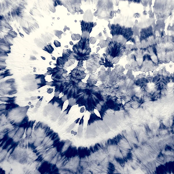 Spirale Bleue Art Aquarelle Tiedye Swirl Texture Tissu Japonais Indigo — Photo