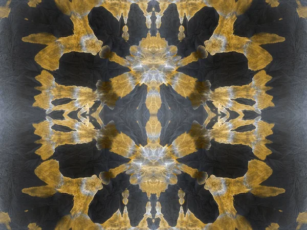 Kusursuz Altın Yıka Benekli Kravat Boyası Etnik Geometrik Renk Konsepti — Stok fotoğraf