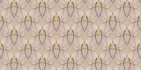 Geometrische Drukpatroon Getekend Sjabloon Hand Meetkunde Gekleurde Simple Wave Kleurrijke — Stockfoto