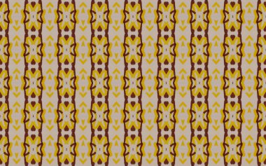 Kahverengi Bohem deseni. Kabile Bohem Fırçası. Soyut Stripe Boho Batik. Sarı Renkli Geometrik Desen. Kusursuz Boyalı Parmak izi. Su Boyası Bohem Batik. Soyut Suluboya Halı Deseni.