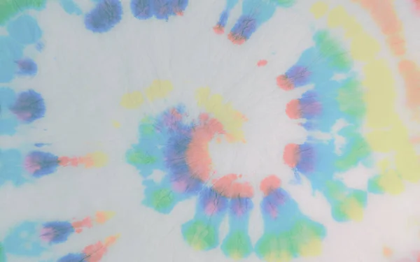 Regnbåge Boho Smutsiga Enhörning Shibori Circle Multicolor Batik Spiral Multi — Stockfoto