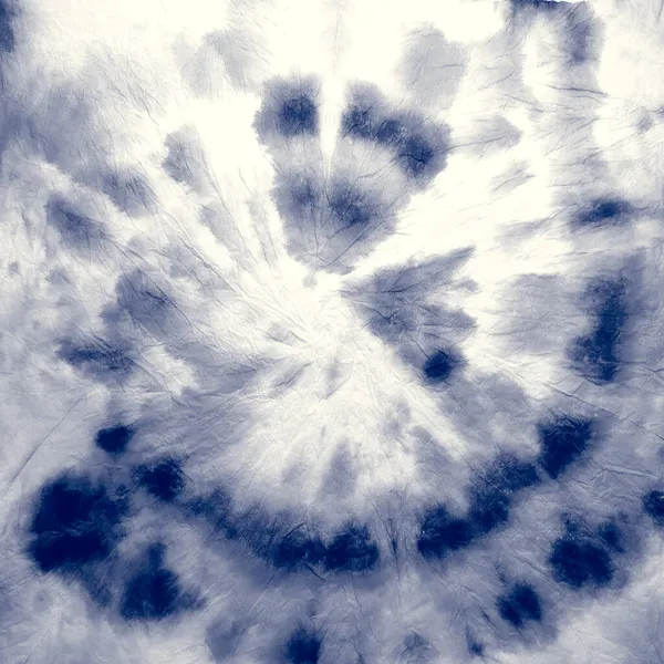 Modrá Spirála Boho Kruhový Akvarel Modrý Barevný Tisk Denim Dirty — Stock fotografie