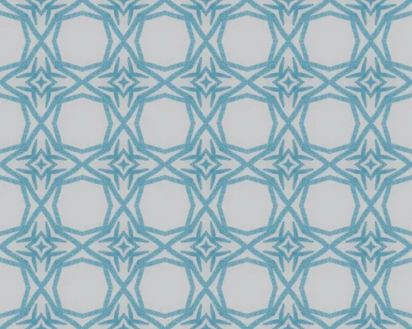 灰色の水の色の素朴な床 青い民族誌 ブルーヴィンテージモザイク柄 青い花のバティック床 インド幾何学的な花のボホール トライバル オーナメントデザイン 東洋幾何学模様タイル — ストック写真