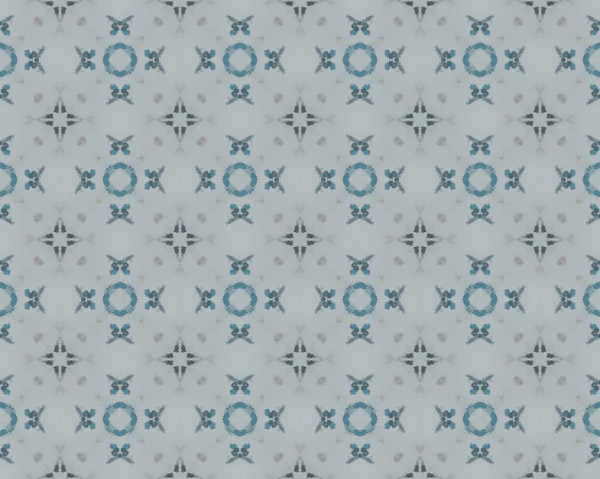 Marocco Struttura Geometrica Motivo Geometrico Decorato Boho Blue Floral Floor — Foto Stock