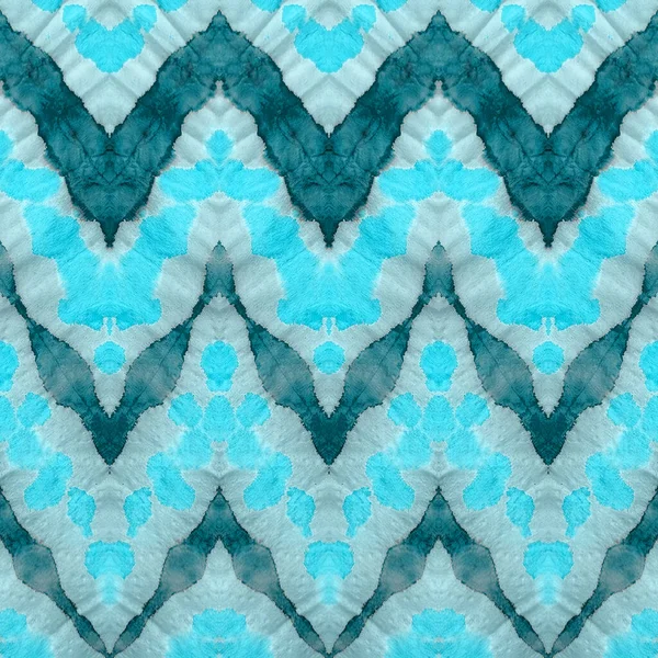 Niebieski Szary Krawat Barwnik Batik Lodowa Artystyczna Canva Druk Akwareli — Zdjęcie stockowe
