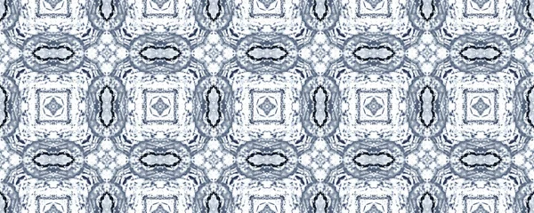 Blue Arabesque Mosaic Boho Blue Floral Tile Indian Geometric Flower — Foto Stock
