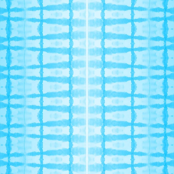 Cyan Boho Stripe Blue Bohemian Tie Dye Azure Geo Batik — Stockfoto