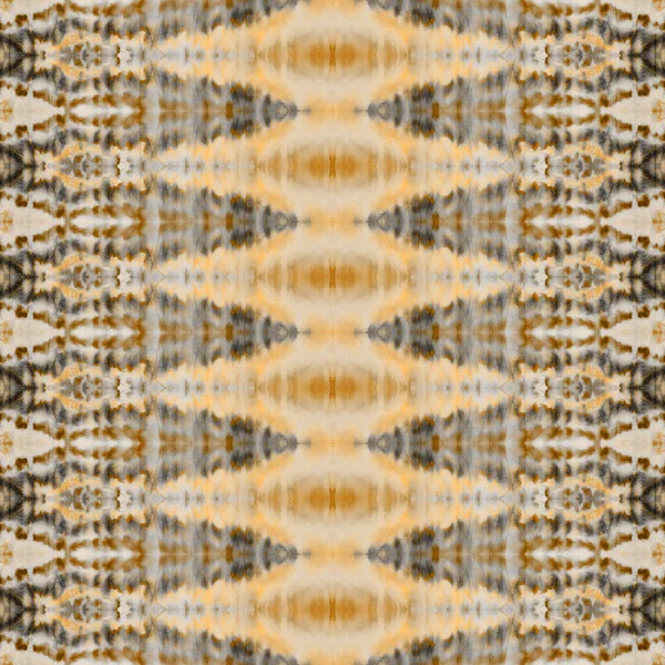 Impressão Étnica Textura Amarela Batik Yellow Geo Stripe Pincel Castanho — Fotografia de Stock