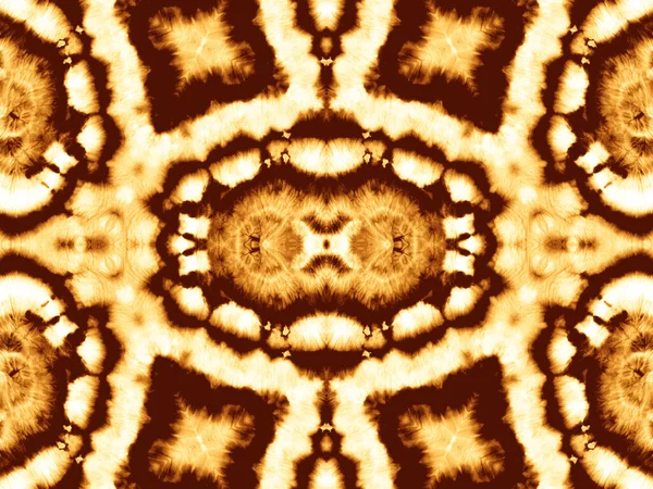 ブラウン部族のシームレスな 死のパターンを結ぶ 金の抽象的なテクスチャ 粘土アブストラクトプリント 動物油インク 黄色の伝統芸術 民俗ブラシのテクスチャ レザーダーティ水彩 — ストック写真