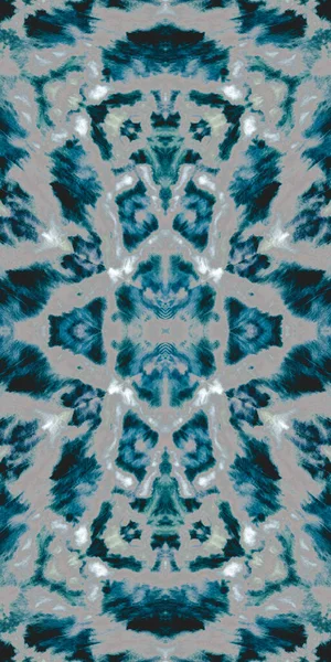 Blue Tie Dye Grunge Old Ornamental Tile White Rough Dirty — Stock Photo, Image