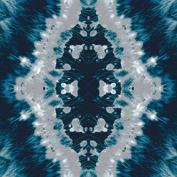 Blue Dyed Art Pattern Blue Tribal Seamless Schwarzlicht Dirty Art — Stockfoto