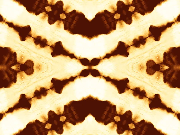 Sarı Geometrik Motif Boyalı Çizgili Kravat Kahverengi Kova Boyası Sert — Stok fotoğraf