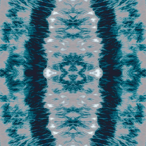 Nachtgeverfde Stof Inkt Cyaan Geometrische Motief White Smoke Artistieke Vuil — Stockfoto